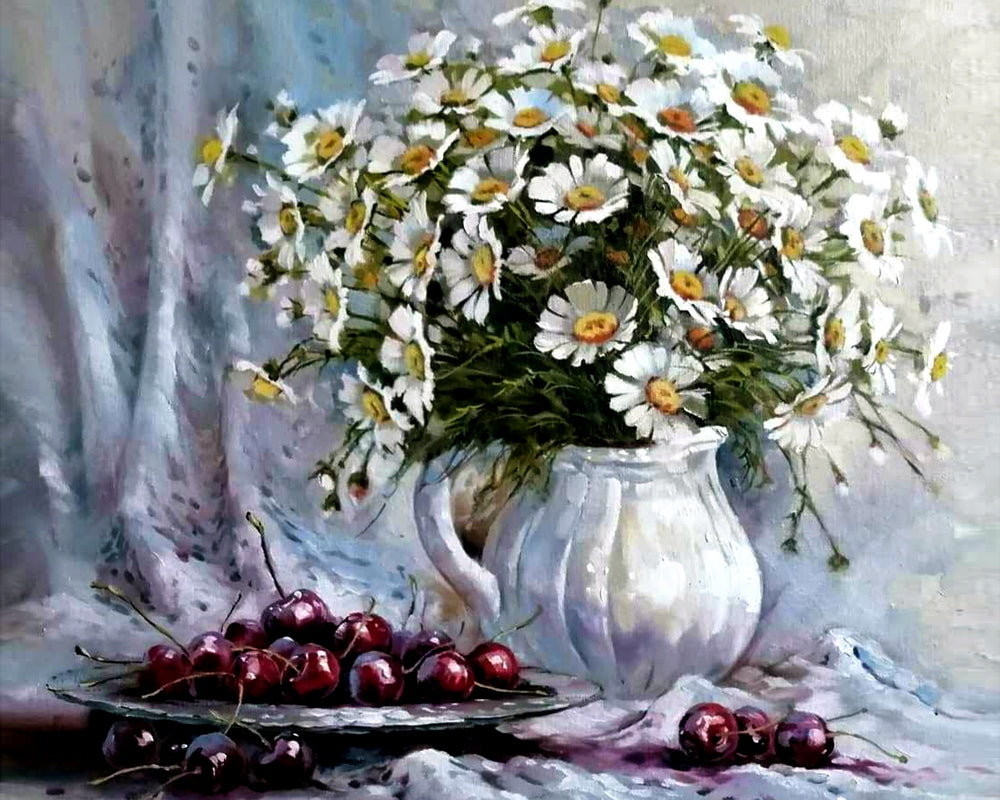 Flowers And Cherries By Natasha Golovina