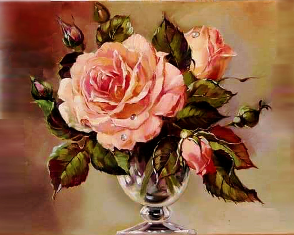 Roses In A Vase By Natasha Golovina