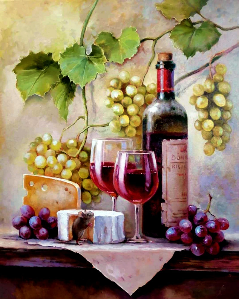 Wine And Cheese By Natasha Golovina