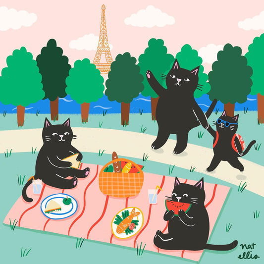 Cats At A Picnic By Nat Ellis