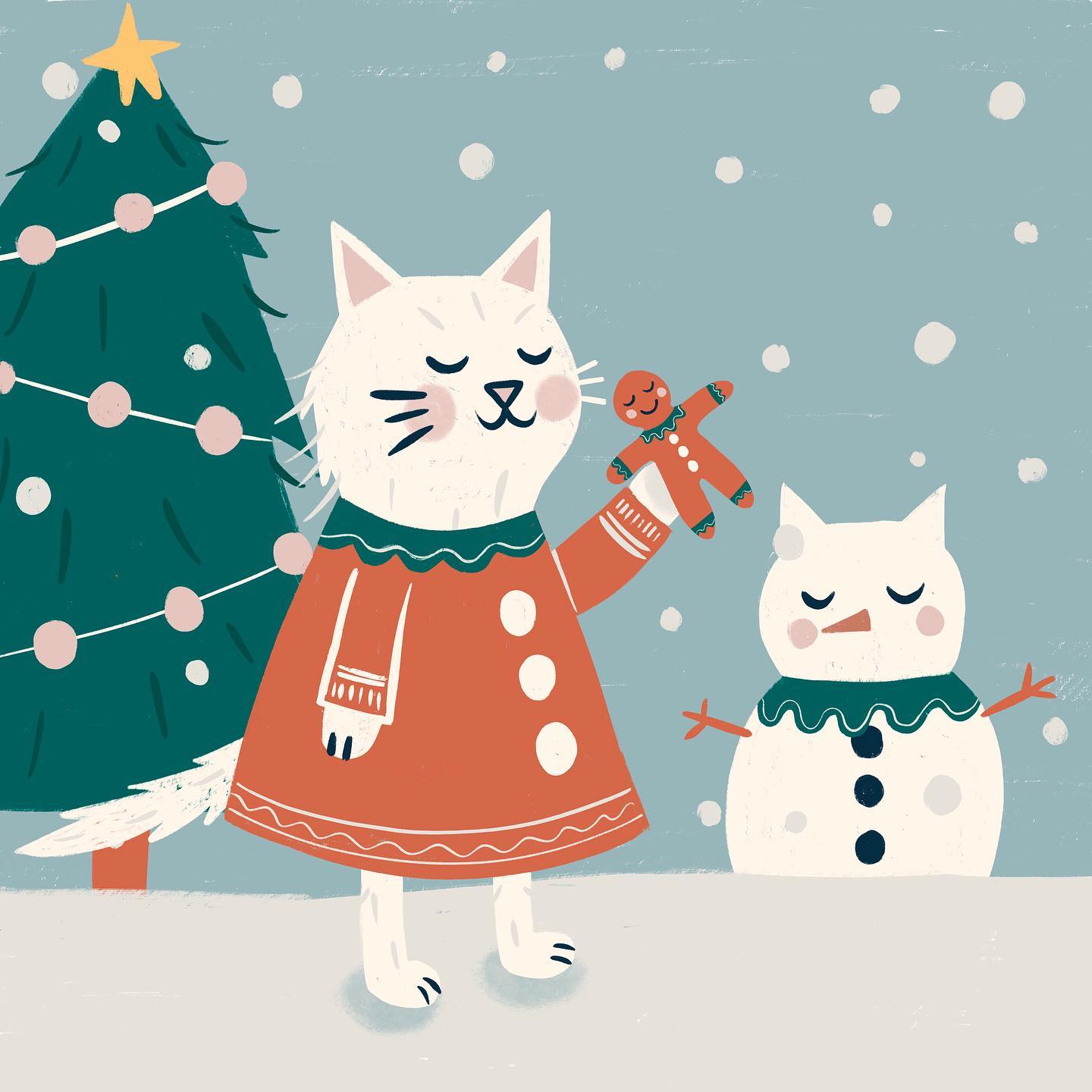 Christmassy Cats By Nat Ellis