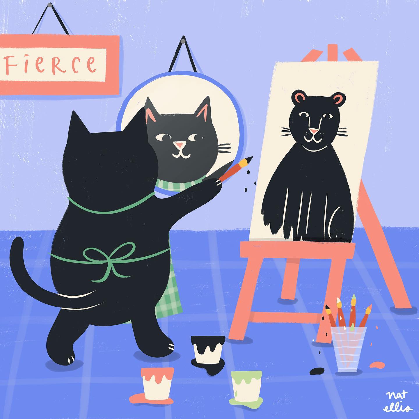 Cat Painting A Self Portait By Nat Ellis