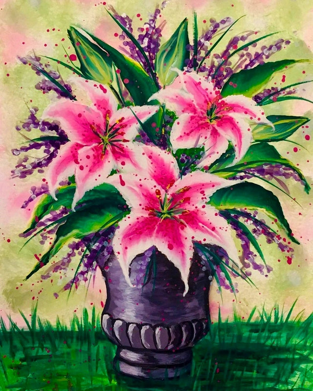 Pink Lilies By Paulina Ponsford