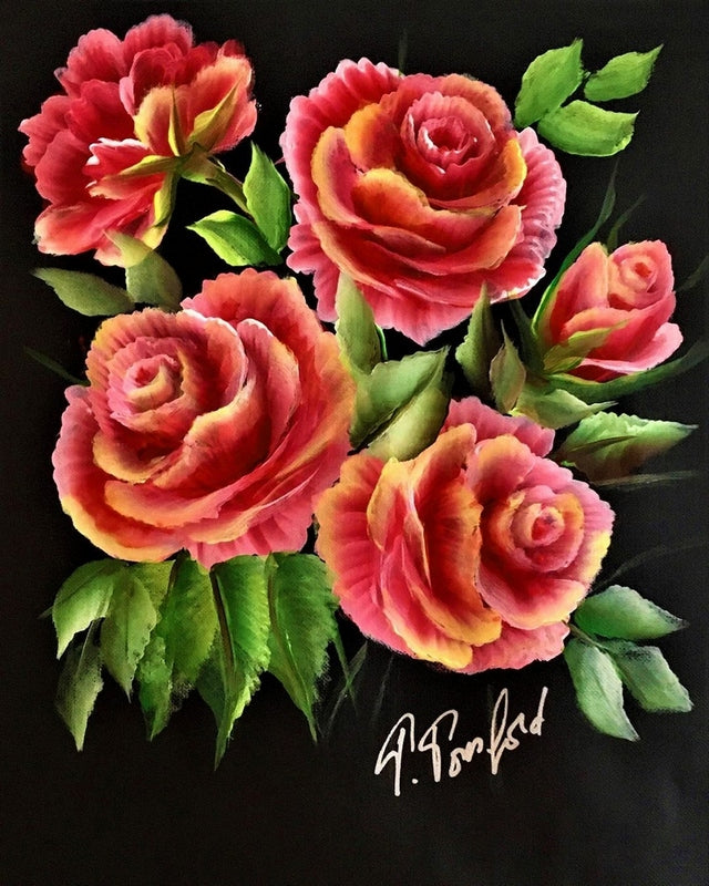 Roses On Black By Paulina Ponsford
