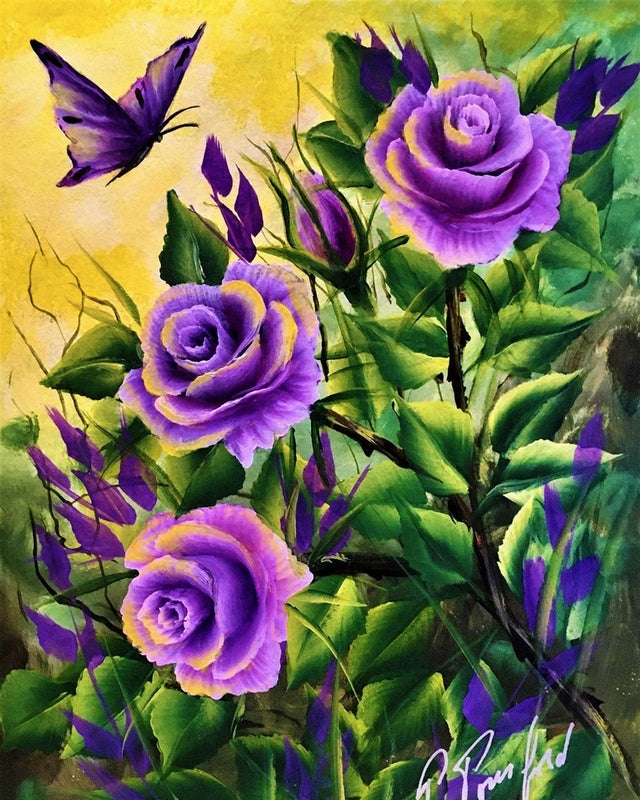 Purple Roses By Paulina Ponsford