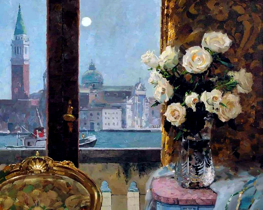 Venice White roses By Sergey Khamalyan