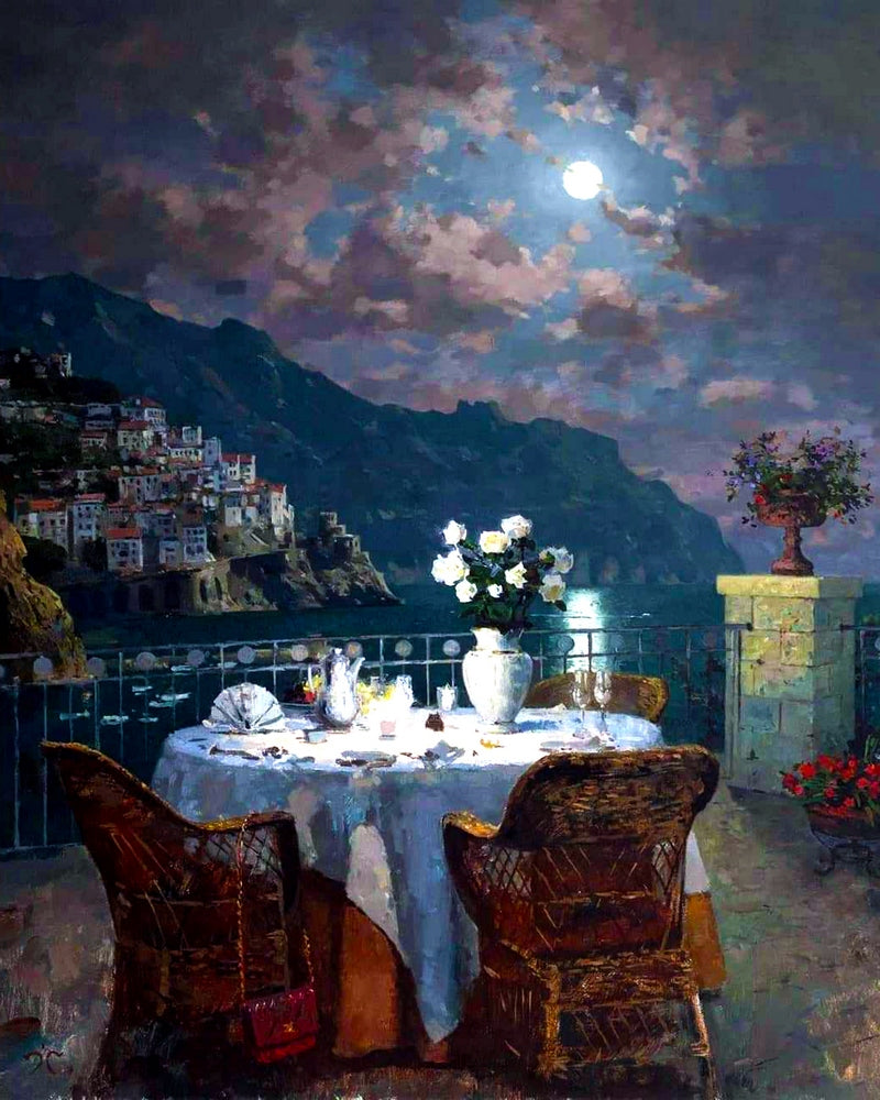 Moonlit evening in Amalfi By Sergey Khamalyan