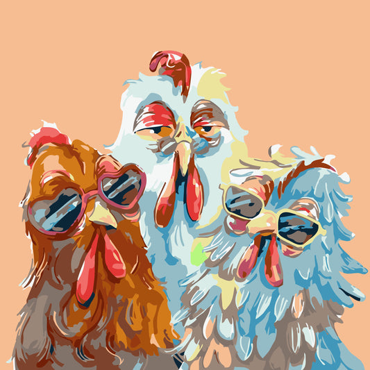 Chicken Trio - Mini Paint by Numbers Kit