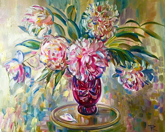 Bouquets in a red vase By Tatiana Mints