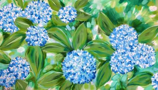 Hydrangeas Feeling Blue By Lauren Combs - 16x 27.5inch
