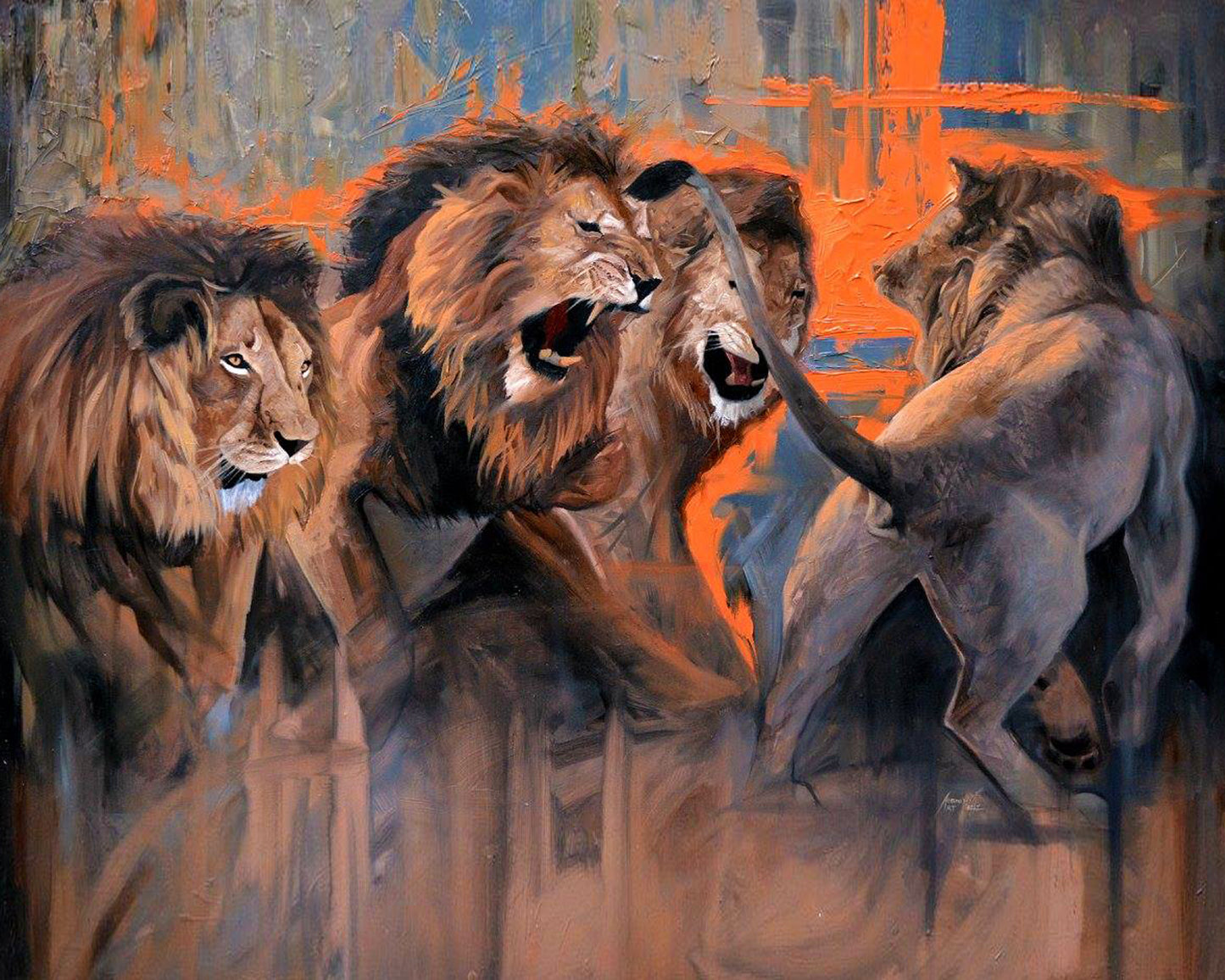 Lions Fight By Stanislav Atanasov