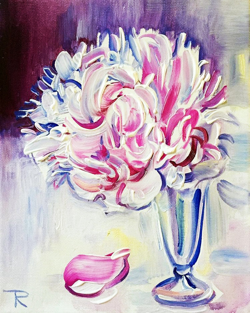 Peony in the silver vase By Tatiana Mints