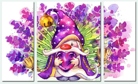 Triptych Paint By Numbers - Purple Love By Anna Petunova - 3 Panel Painting (36 Colors)