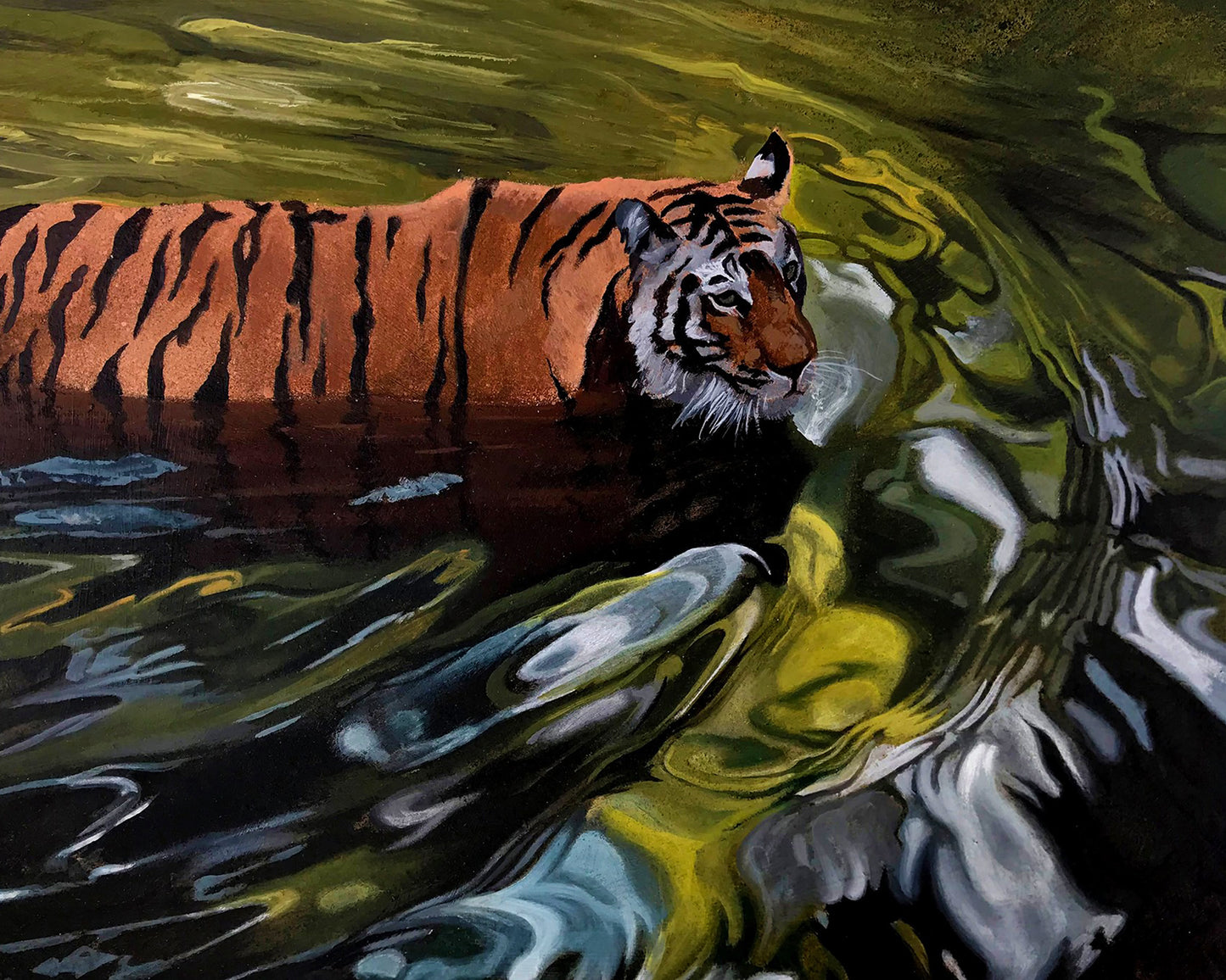 Tiger In Water By Stanislav Atanasov